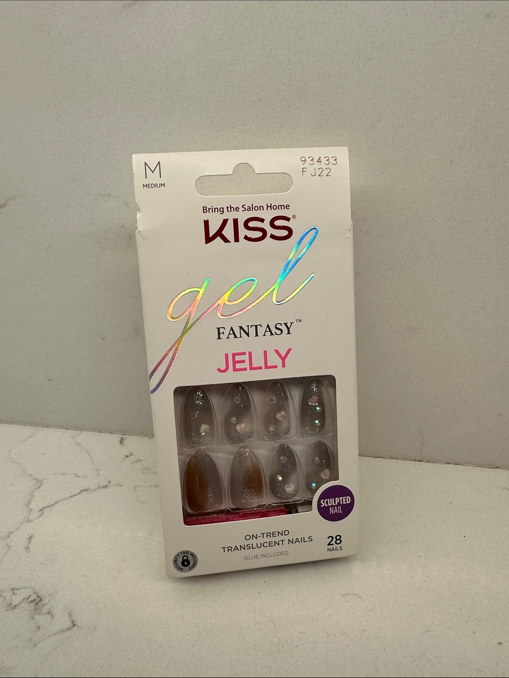 KISS Jelly Translucent Sculpted Nails - Clear with Iridescent Glitter